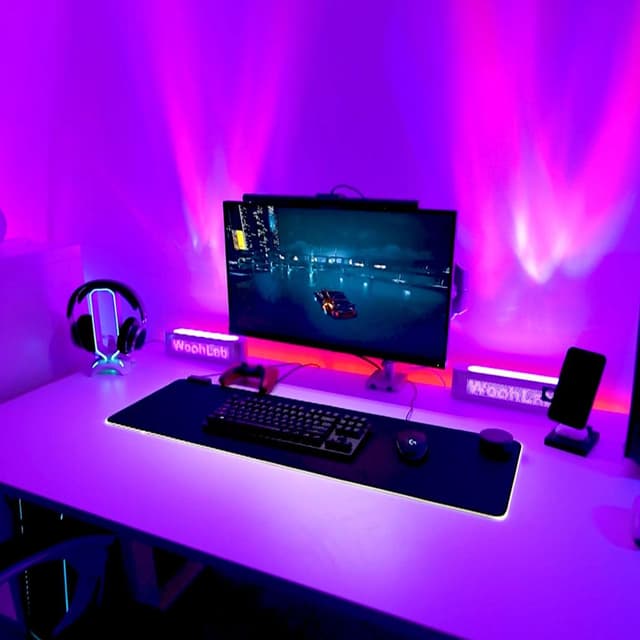 Lighting comparison scene showing immersive ambient glow